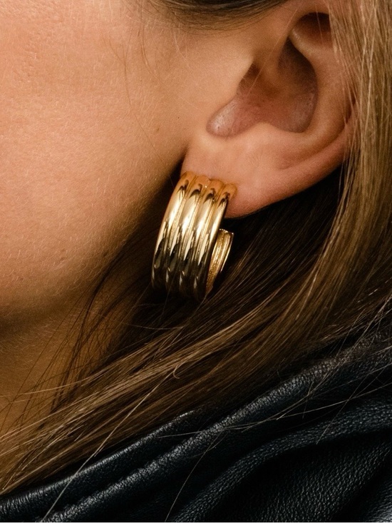 Uncommon James Jewelry - NEW Uncommon James Gold Art Deco Hoop Earrings